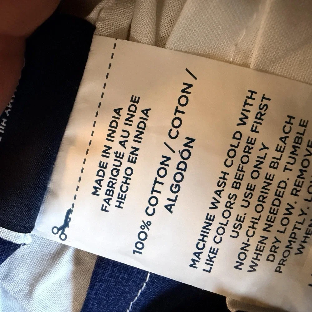 VTG Y2K Tommy Hilfiger Queen Comforter Set Blue White Striped 2 Shams Cotton
